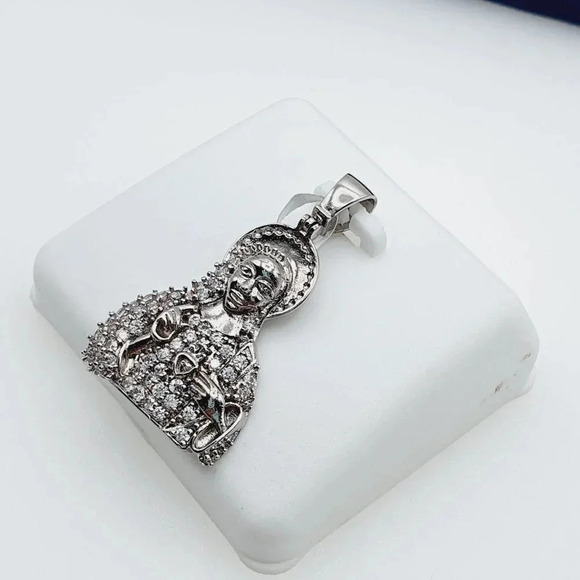 Sterling Silver Small CZ Pendant Necklace, Cubic Zirconia  \